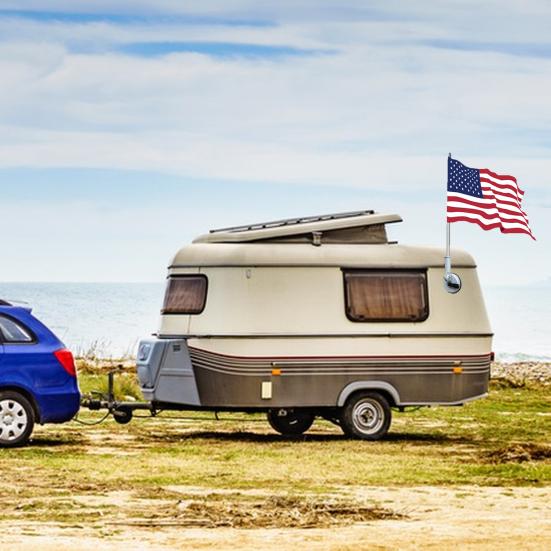 Крепление для флага автофургона, основание для флагштока автофургона, установка без повреждений, крепление для флагштока из алюминиевого сплава, универсальное основание для флагштока на открытом воздухе