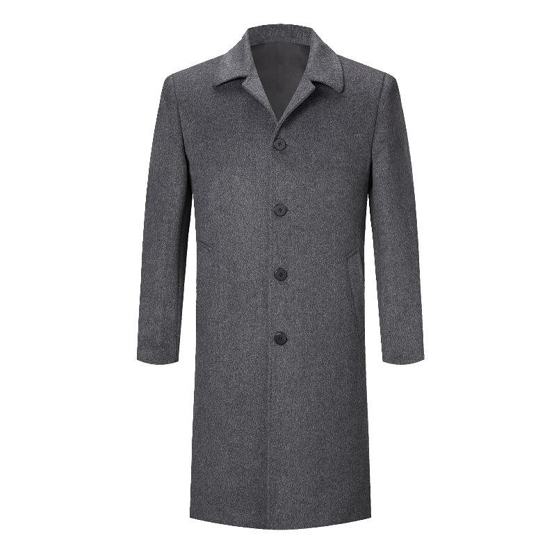 Зимнее кашемировое шерстяное пальто мужское средней длины деловое двухстороннее кашемировое пальто для папы шерстяное пальто высокого класса