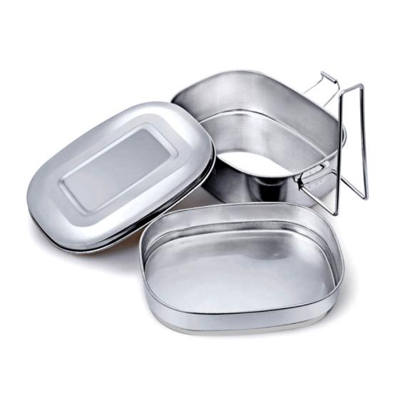 Толстая нержавеющая сталь для закусок, прямоугольный контейнер для хранения ланча для студентов