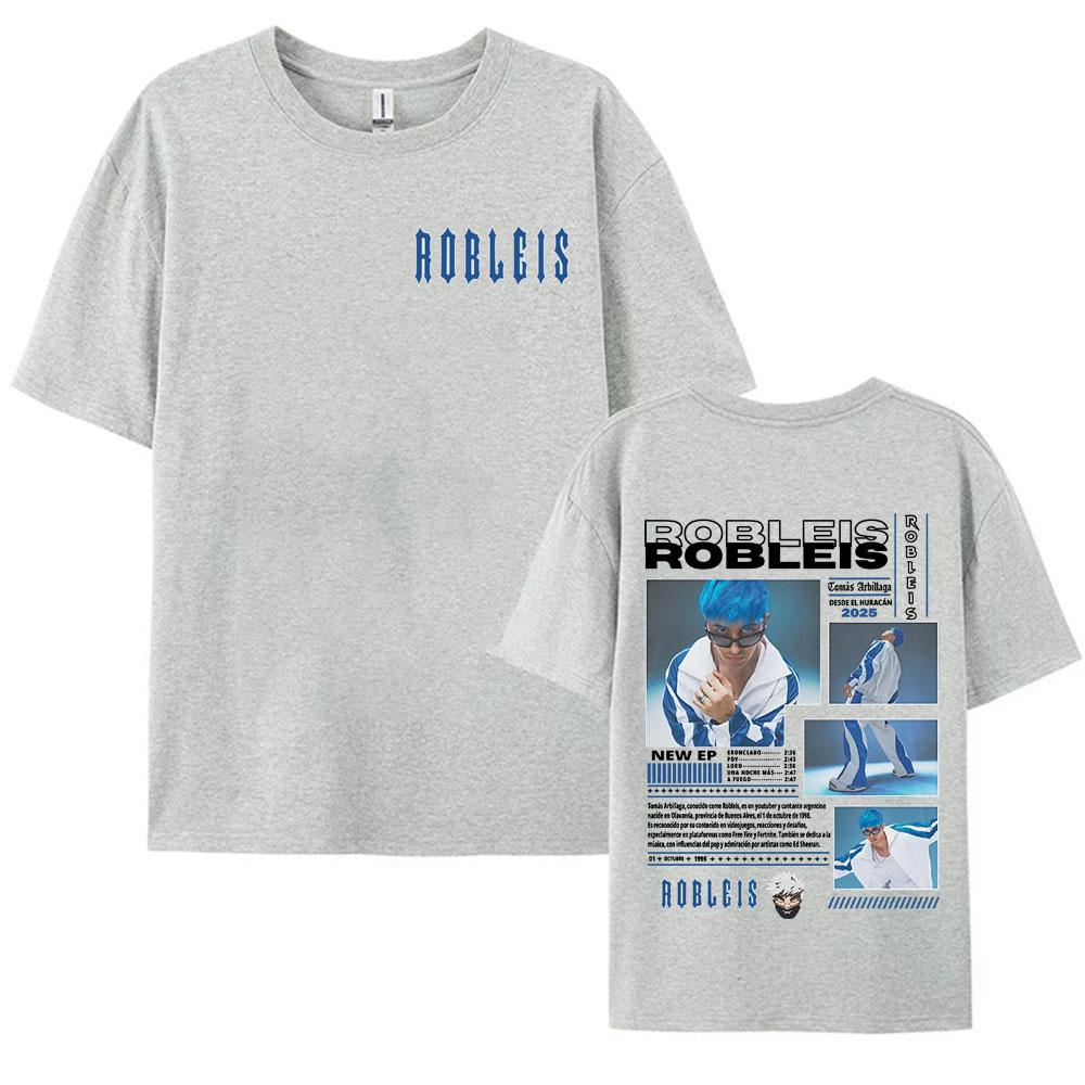 Rapper Robleis Album Tour 2025 Cover Tee Shirt Men Women Summer Harajuku High Street Oversized Tshirt Pop Music Cotton T Shirts