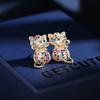 S925 Silver Needle Cartoon Animal Earrings, Fresh and Cute Earrings, Small and Super Immortal Temperament, Cute Cat Earrings