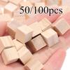 50/100 шт. Необработанные Мини-Кубики Деревянные Квадратные Блоки 1 см Деревянные Сплошные Кубики для Поделок, Игрушек, Пазлов, Материал