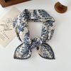 70% Cotton Linen Small Square Silk Scarf - Korean Style Floral Design for Versatile Neckwear and Decorative Use