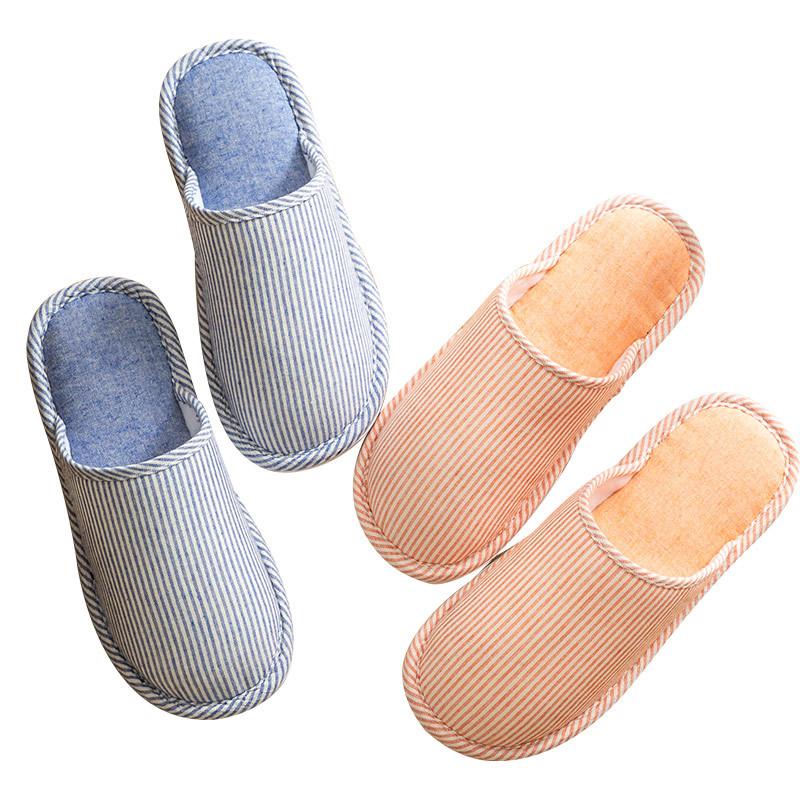 Spring and Autumn Cotton Slippers Four Seasons Winter Women's Indoor Home Cotton Linen Non-slip Linen Home Couple