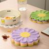 Силиконовый термостойкий коврик с цветочным узором - Нескользящие подставки под стаканы, подставка под горячее, салфетка на стол, кухонный аксессуар