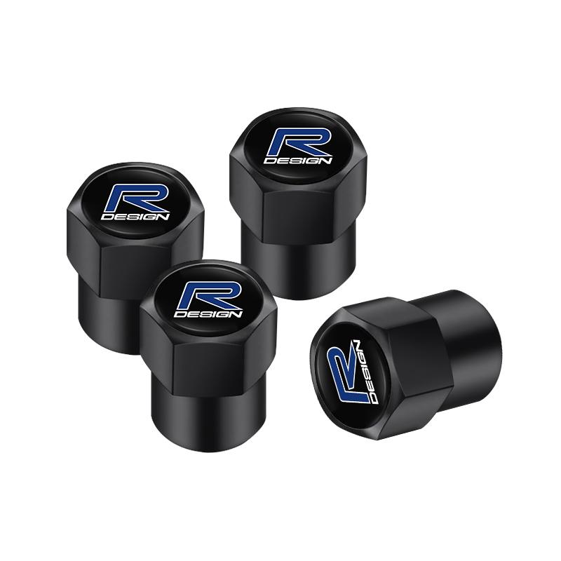 1Set Car Styling Metal Wheel Tire Valve Caps Dust Accessories For Rdesign Volvo V50 AWD XC40 Polestar V60 S90 V70 S40 S70 T6 S80