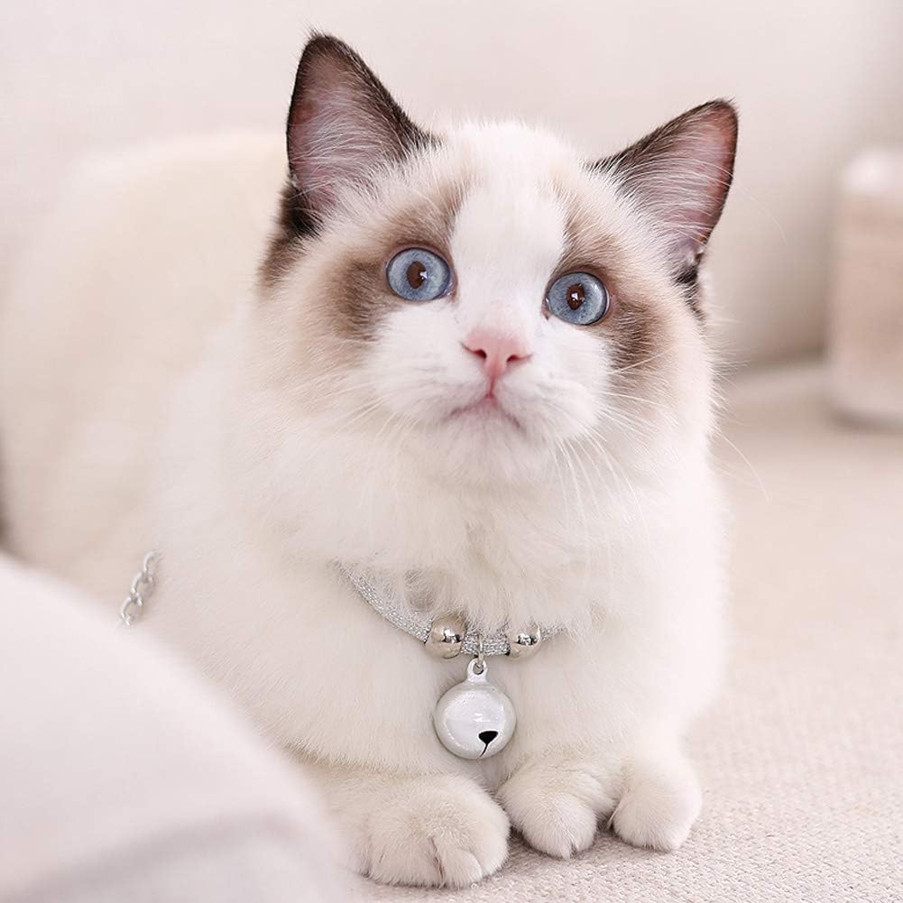 Japanese Pets Cat Collar Adjustable Kitty Kitten Necktie Nylon Necklace Grooming Accessories Pet Supplies with Bell Extension Chain for Wedding Party