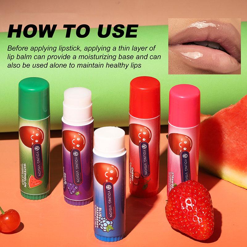 Portable 5-color Fruit-flavored Lip Balm Moisturizing and Moisturizing Anti-drying and Cracking Lip Balm