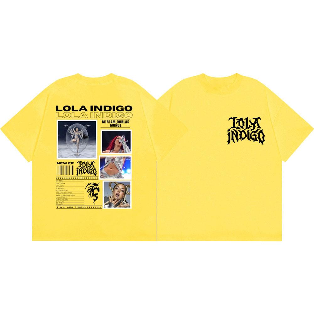 Singer Lola Indigo Music Album Graphic T Shirts Men Women Clothing Fashion Aesthetic T-shirt Summer Casual Cotton T-shirts