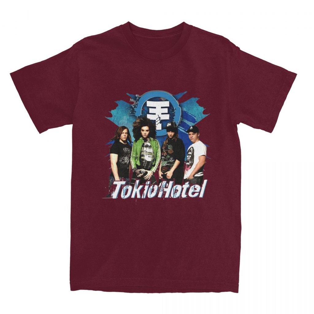 Мужская футболка Tokio Hotel Футболки Повседневная Немецкая Музыкальная Группа Летняя Футболка Винтажный Узор Хлопковые Топы Большого Размера 6XL