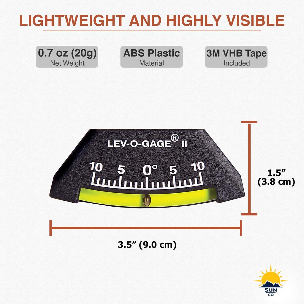 Sun Company Lev-o-Gage II - Морской инклинометр | Помощь в регулировке дифферента по носу и корме | Ударопрочный гибкий трубчатый инклинометр для лодок