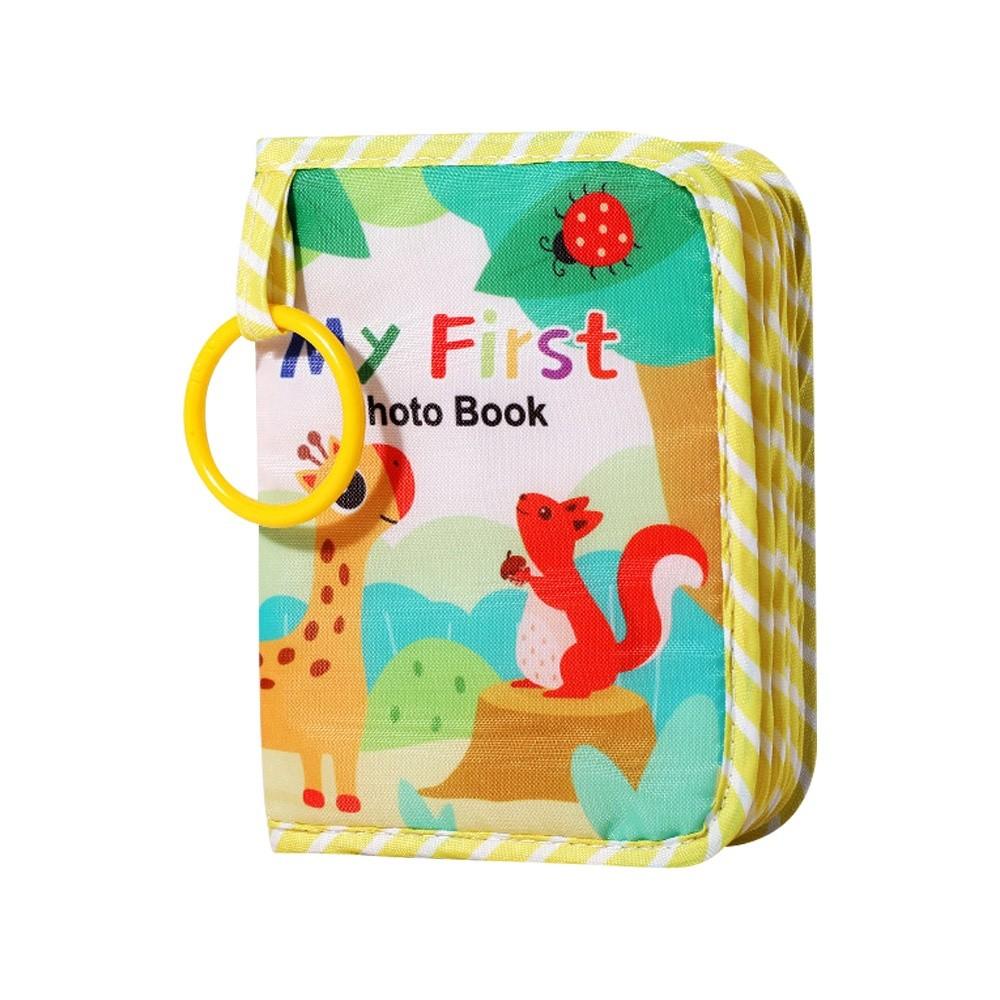1 Count Cartoon Baby Cloth Book Album with Safety Mirror Soft Cloth Newborn Anniversary Album Multi-color Children's Album Gifts