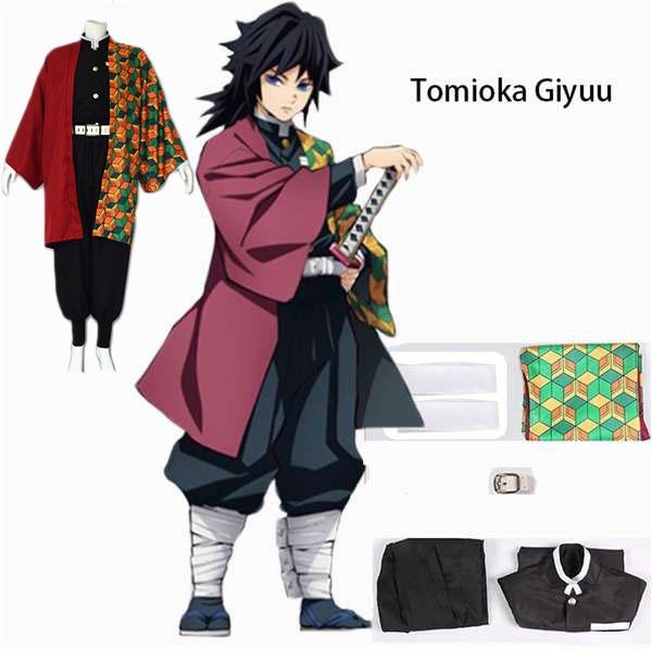 Anime Demon Slayer: Kimetsu No Yaiba Zenitsu Giyu Tanjirou Kamado Nezuko Cosplay Women Kids Men Kimono Uniform Cosplay Costume