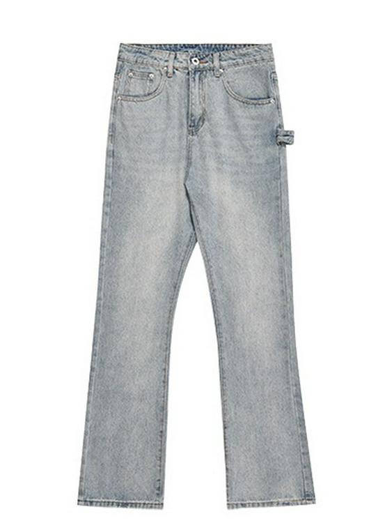 Элегантные черные расклешенные джинсы для мужчин — универсальный американский уличный стиль, стройнящий прямой крой.