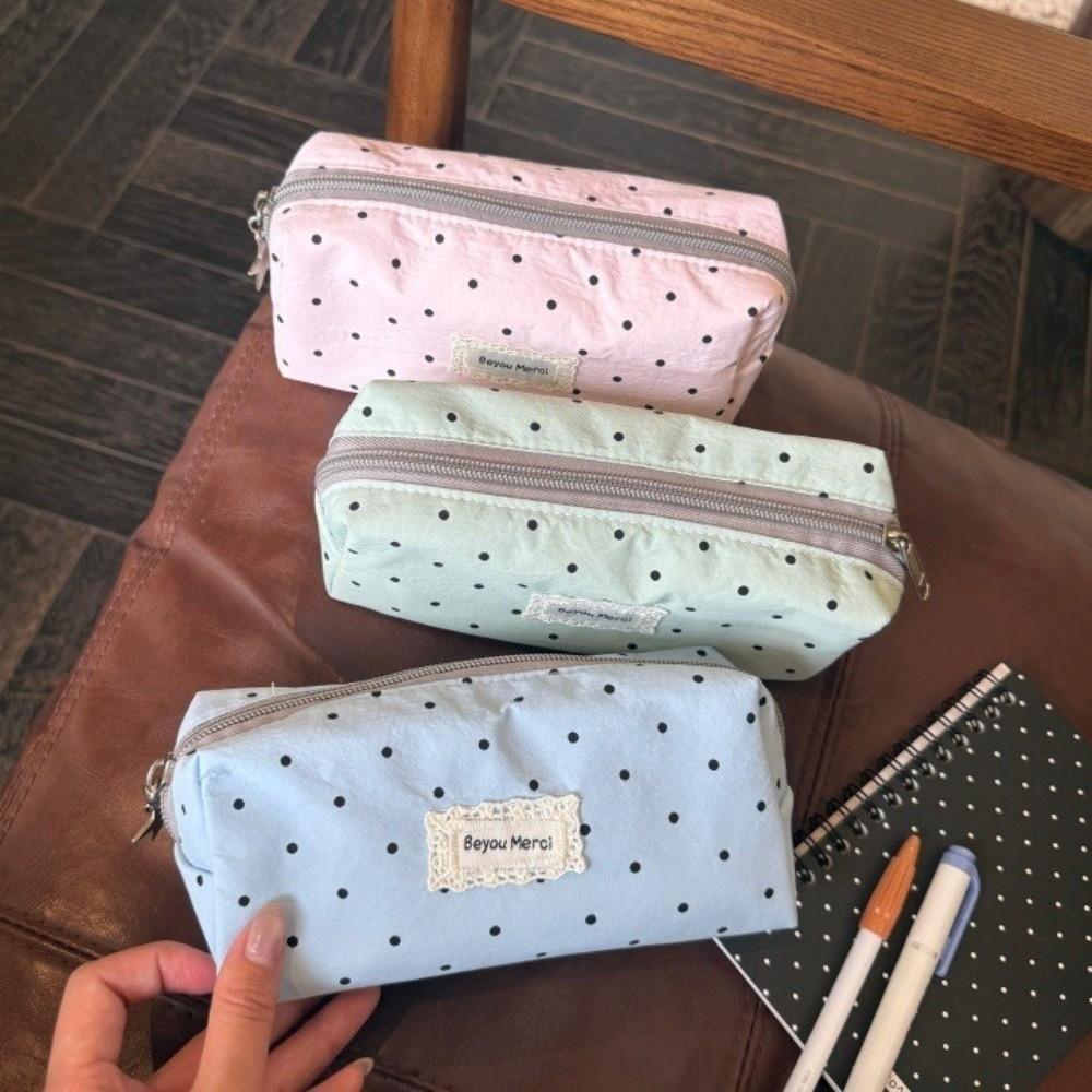 Zipper Pencil Case Large Capacity Cosmetic Bag Versatile Makeup Bag Daily Commuting
