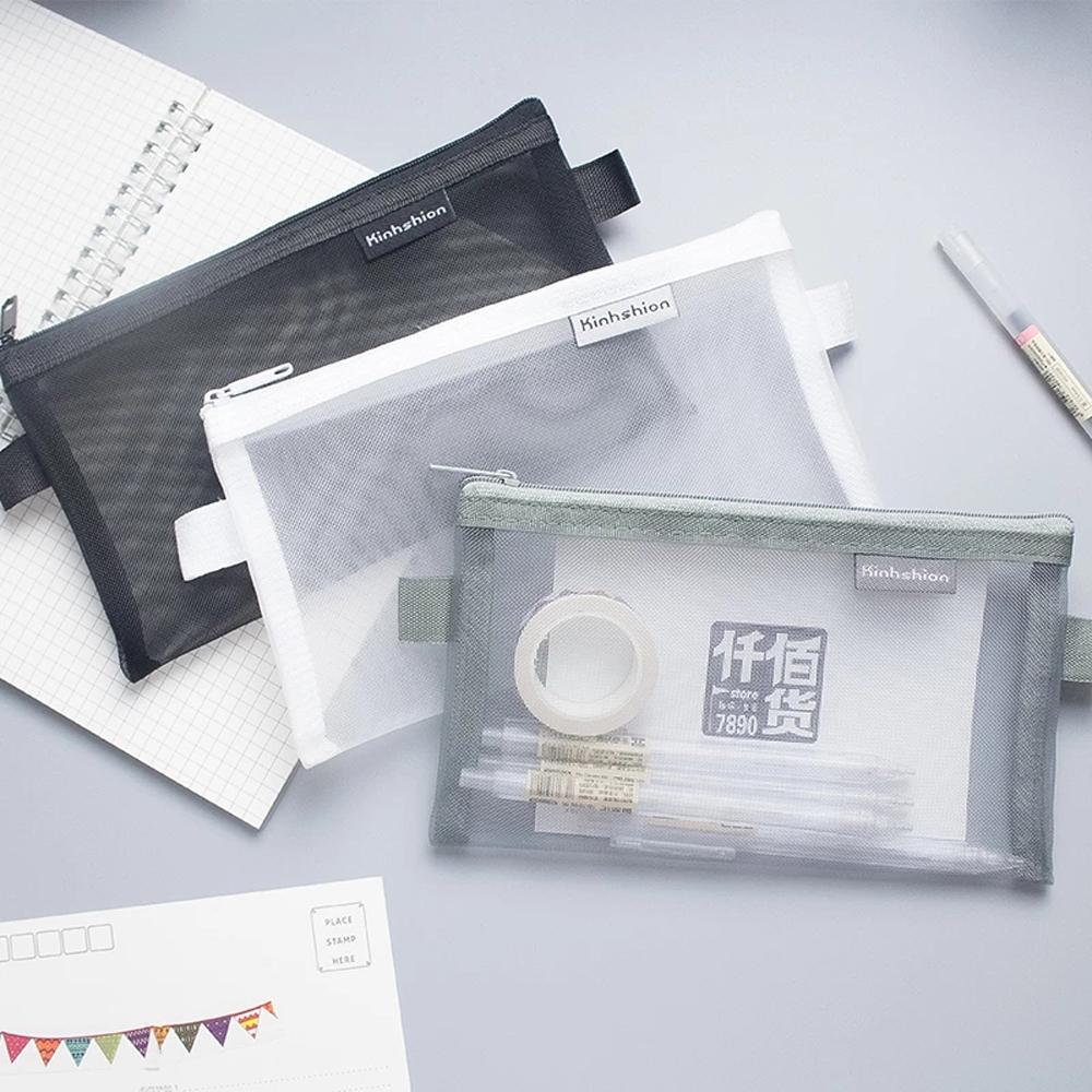 High Quality Pen Box Transparent Simple Pencil Bag Mesh Pencil Case Pen Bag Case Pencil case