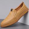 Весенние новые туфли для мужчин из натуральной кожи повседневная обувь модные туфли для скейтбординга на плоской подошве удобные мокасины без застежек