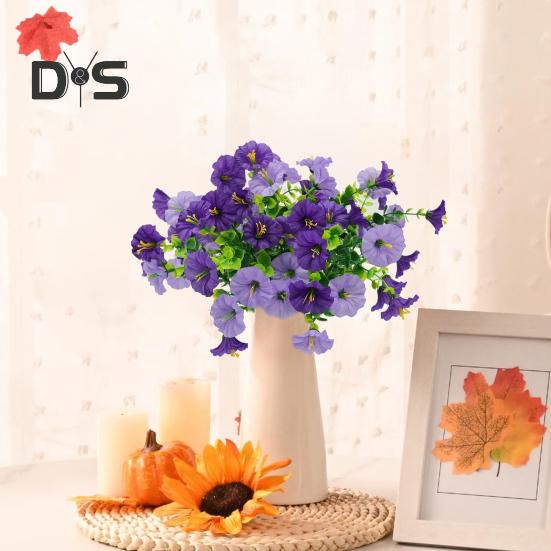 Искусственный букет ипомеи, многоразовый набор искусственных цветов, реалистичные искусственные цветы ипомеи со стеблем для дома, свадьбы, гостиной, офиса, декора