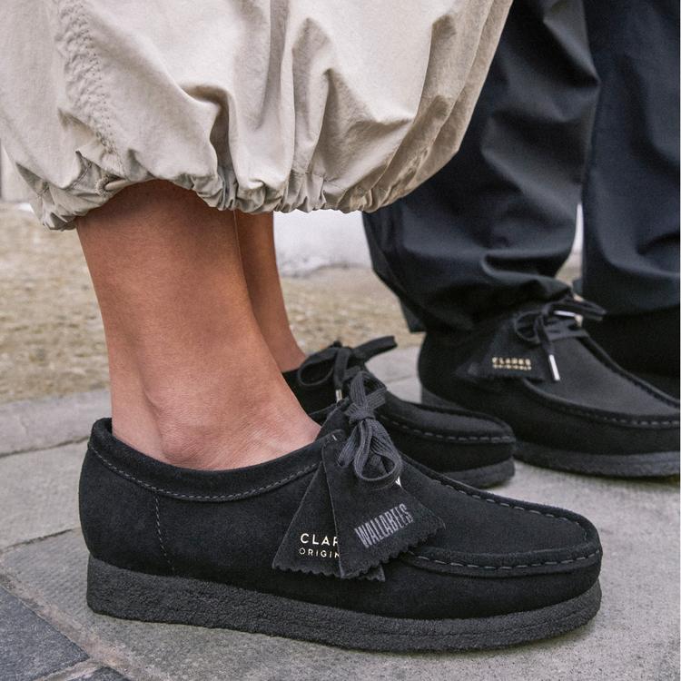 Clarks Originals Кожаные Круглый Носок На Шнуровке Универсальные Прочные Дышащие Низкие Повседневные Туфли Женские кроссовки Черные 261555224