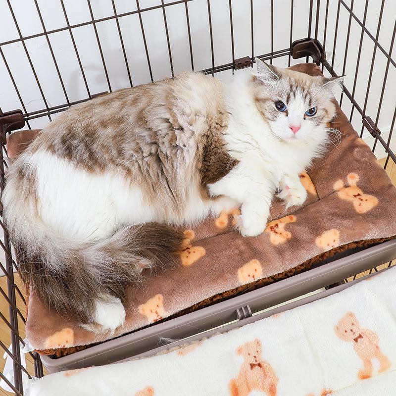 Зимняя плюс бархатная и утолщенная клетка для кошек, специальная подкладка, коврик для кошек, теплая фланель, комплектуемое одеяло для домашних животных, коврик из кораллового бархата