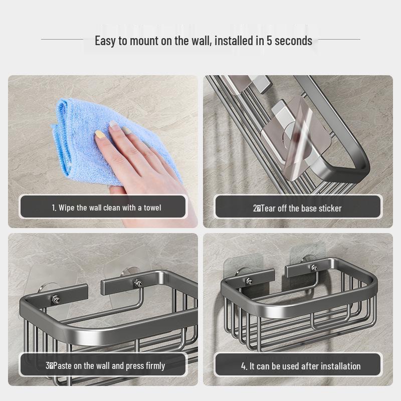 Настенный держатель для туалетной бумаги для ванной комнаты без сверления - Коробка для хранения рулонной туалетной бумаги