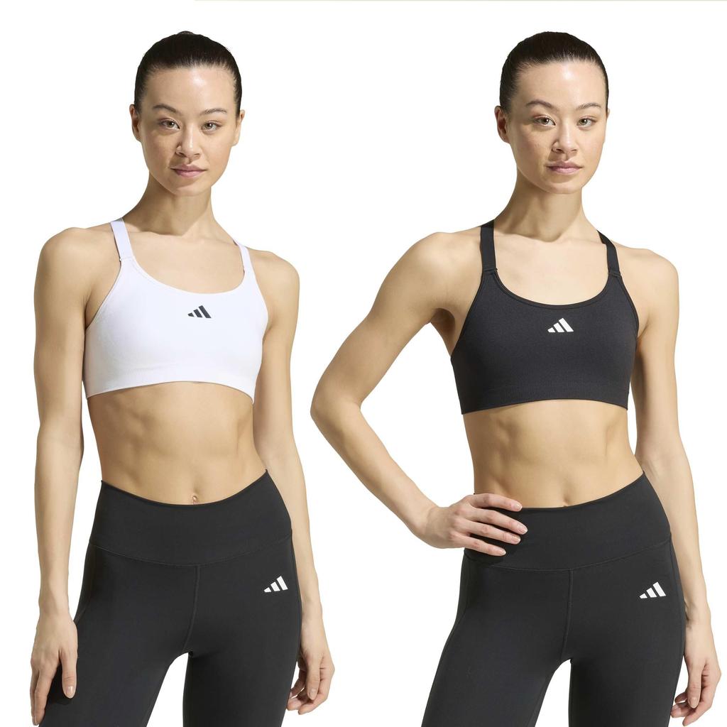 Спортивный бюстгальтер TRN OPTIME Средняя поддержка для женщин VZ862 L [Adidas] 2 шт. Черный/Белый (KF8822)