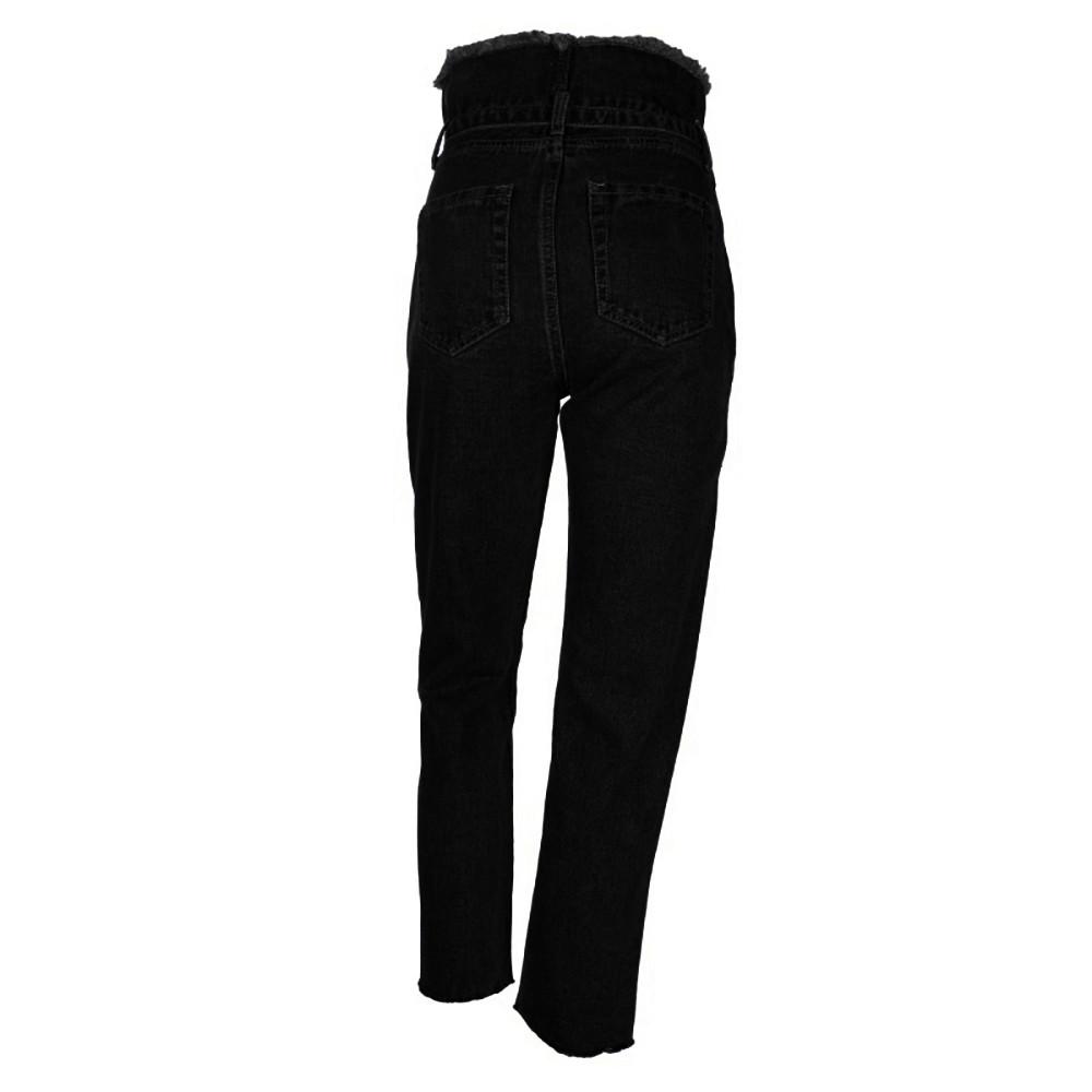 Women Plus Size High Waist Trimmings Slim Denim Skinny Jeans Pants Belt Trousers