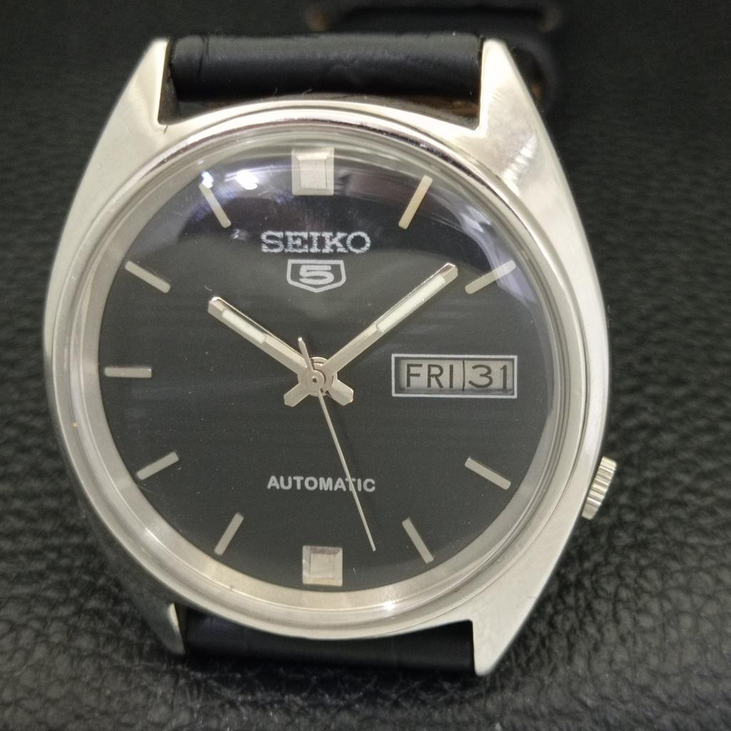 ЯПОНИЯ ВИНТАЖ SEIKO 5 АВТОМАТИЧЕСКИЕ 7019A МУЖСКИЕ ЧАСЫ С ЧЕРНЫМ ЦВЕТОМ ЦИФЕРБЛАТА a701403-5 R206b-a701403