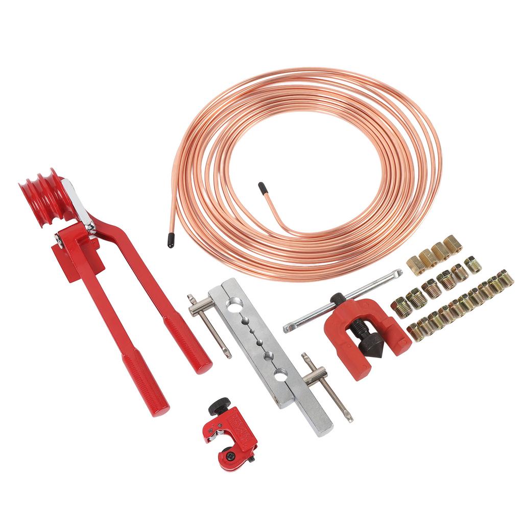 3 16 Inch Brake Line Kit Professional Copper Coated Brake Line Flaring Tool Kit for Most Hydraulic Braking Systems
