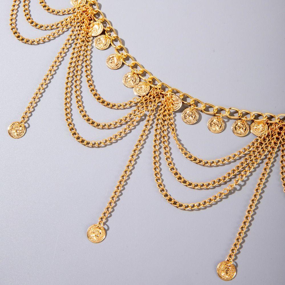 Silver Metal Body Chain Belt Body Jewelry Tassels Tassel Waistchain Dress Accessories