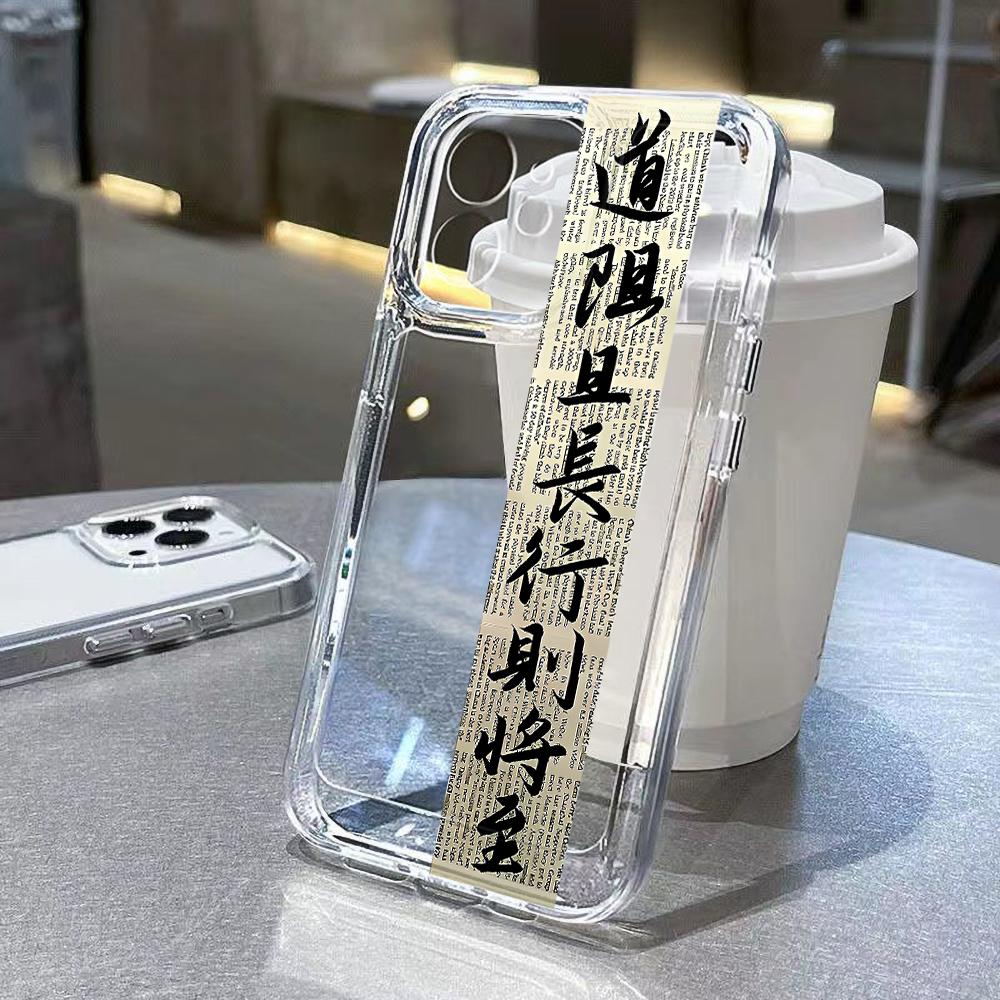Чехол в китайском стиле для iPhone 13, iPhone 11, 12, 14, 15, Pro Max, XR, XS, 7, 8 Plus, SE 2020, мягкий прозрачный чехол.