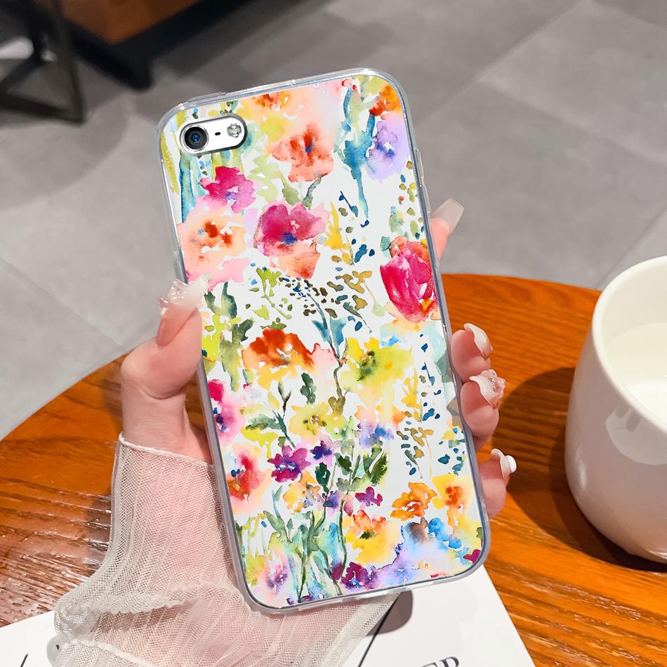 Для iPhone 4 5 5S 6 Plus Чехол для телефона Чернильная живопись Мягкая прозрачная силиконовая задняя крышка Для Apple iphone4 iphone5 5 S iphone6 6+ Funda