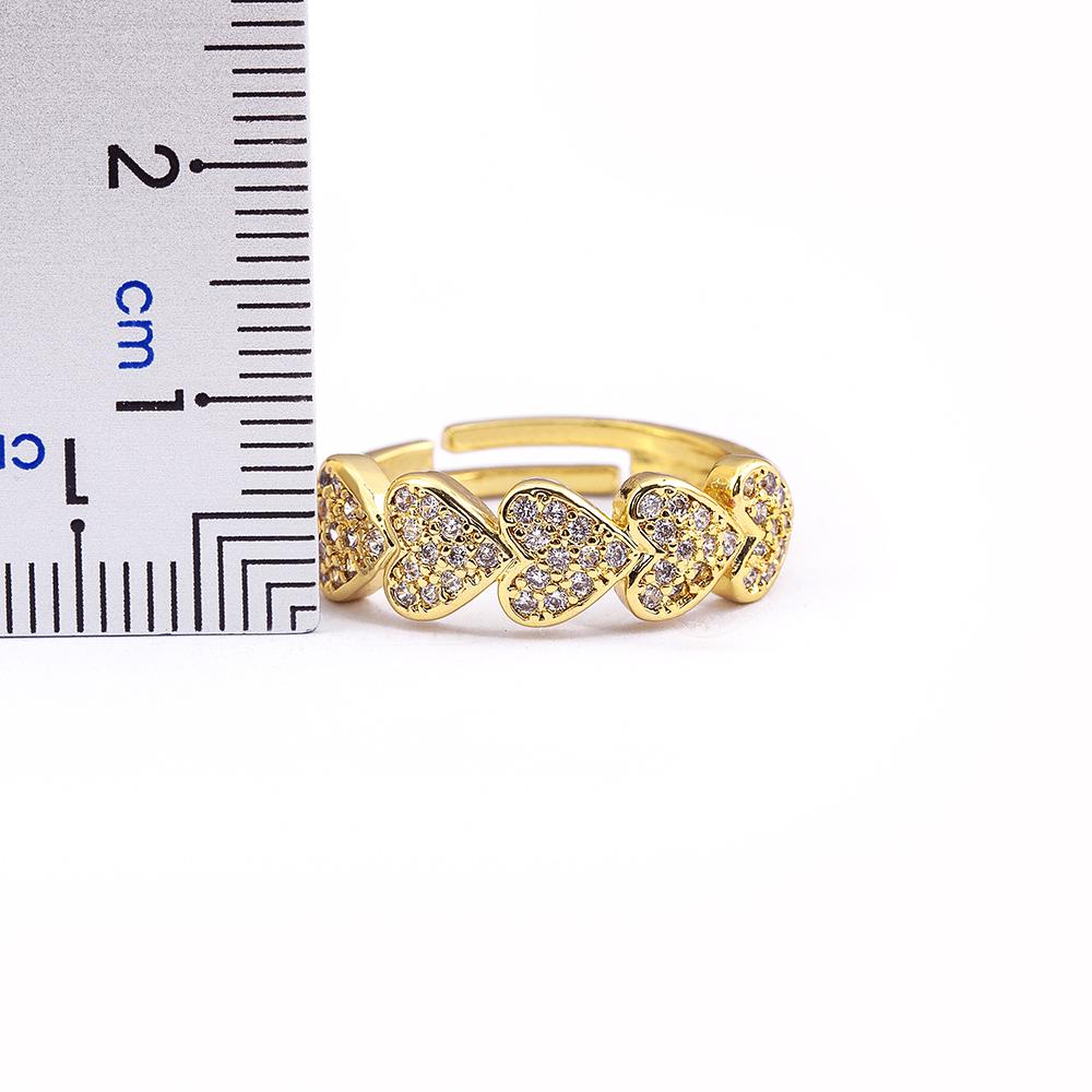 Nidin Temperament Romantic Heart Open Adjustable Rings for Women Girls Engagement Zircon Party Wedding Gift Jewelry Wholesale