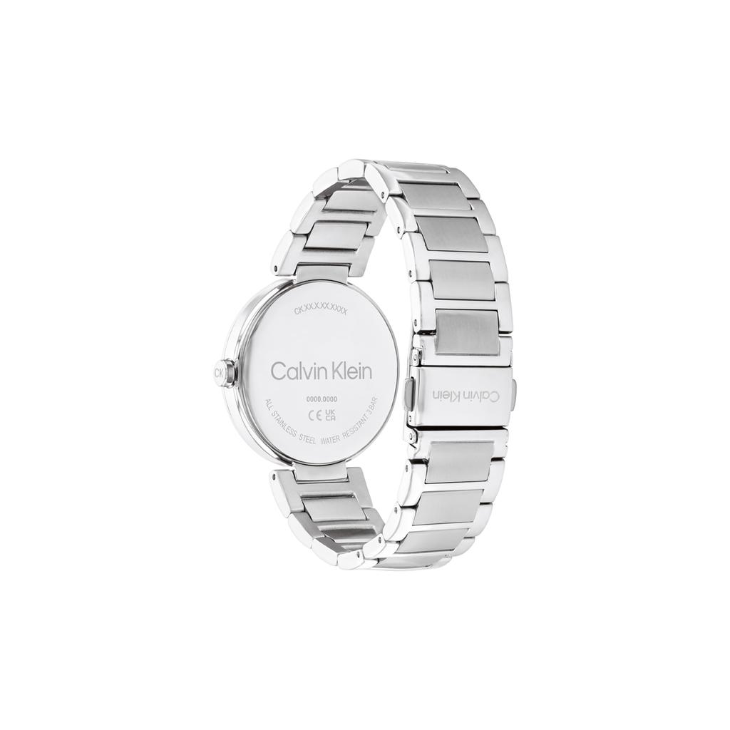 Calvin Klein Элегантные двухцветные часы из нержавеющей стали Модные кварцевые часы Стальной браслет 36 Черный циферблат Водонепроницаемость 30 м Женские часы 25200249
