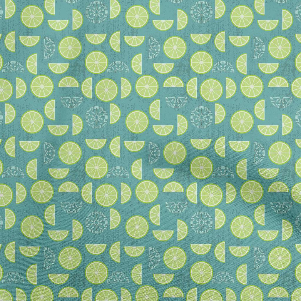 oneOone Cotton Flex Light Green Fabric Lemon Quilting Supplies Print Sewing Fabric By The Yard 40 Inch