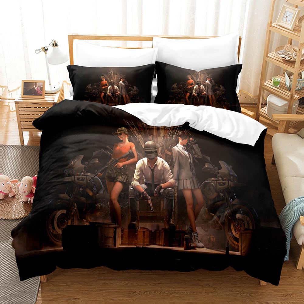 Playerunknown'S Battlegrounds Home Textiles Bedding Three-Piece Digital Printing Quilt Set Four-Piece Abrasive Cloth Set