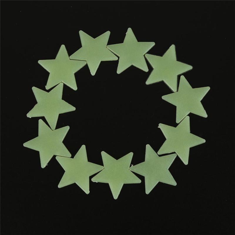 100 шт., светящиеся в темноте, детская комната, космические звезды, наклейки на стену, наклейки на домашний потолок