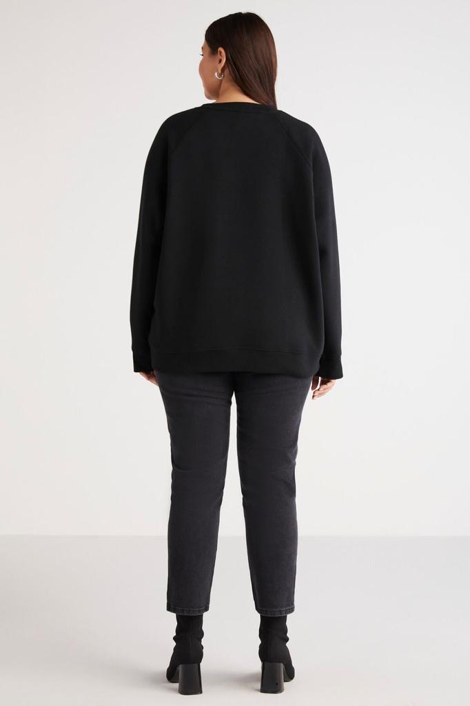 Women's Style Big Size Sweatshirt Barborabb Soft Comfort Fit Round Collar Green Plus Size Sweatshirt With Fleece Inside