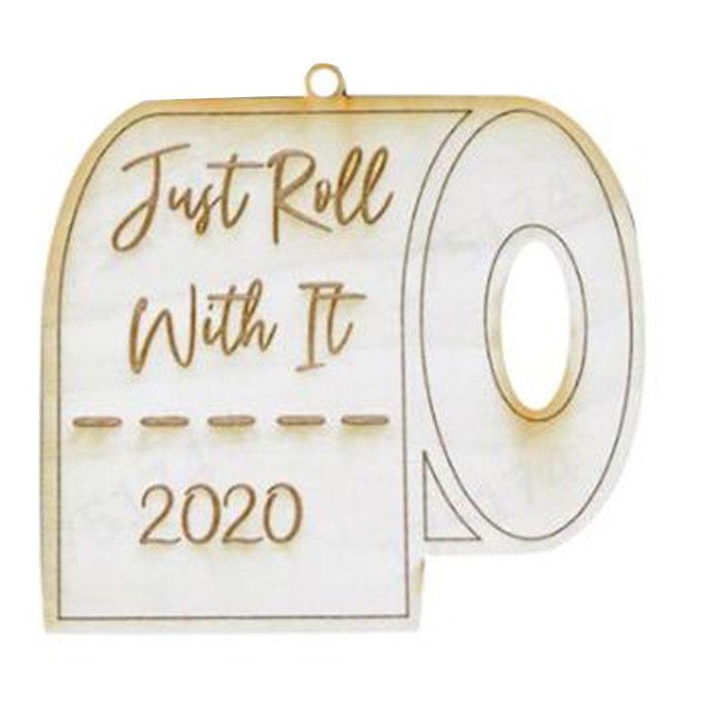 Очаровательная деревянная рождественская туалетная бумага 2020 Санта-Клаус карантинное украшение