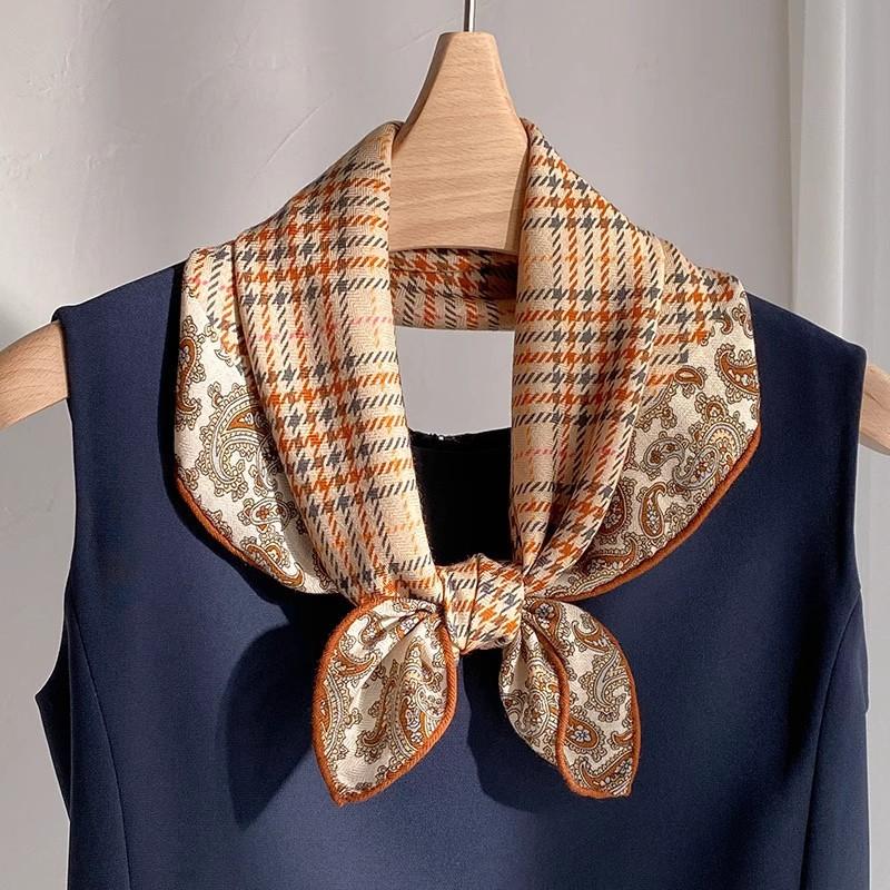 Premium silk wool silk scarf women's 1116 autumn and winter new versatile temperament neck protection warm square scarf shawl