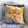 Square Pillowcase Cute Cat Pillow Sofa Cushion Covers Lumbar Cushion for Women