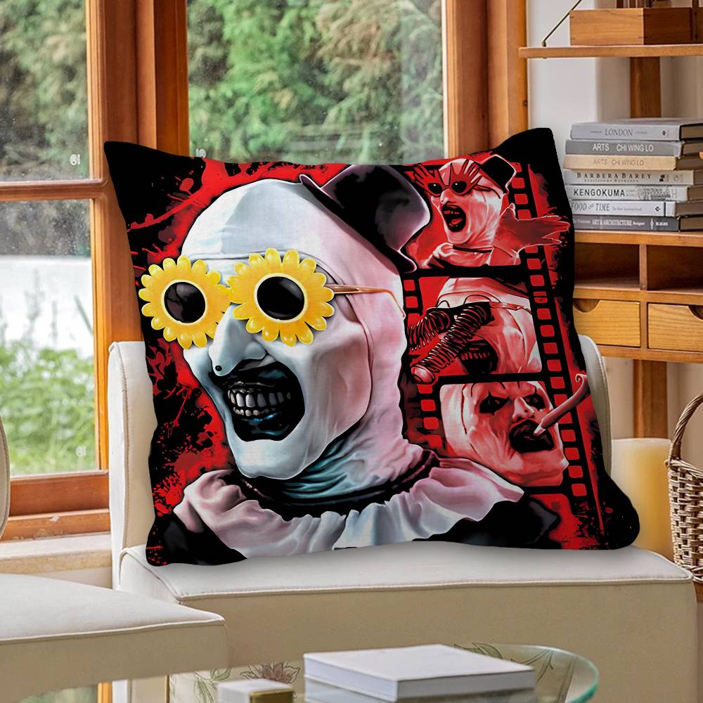 Classic Horror Movie TERRIFIER Cushion Cover Pillowcase Upholstery Sofa Throw Pillow Home Decor Pillowcas