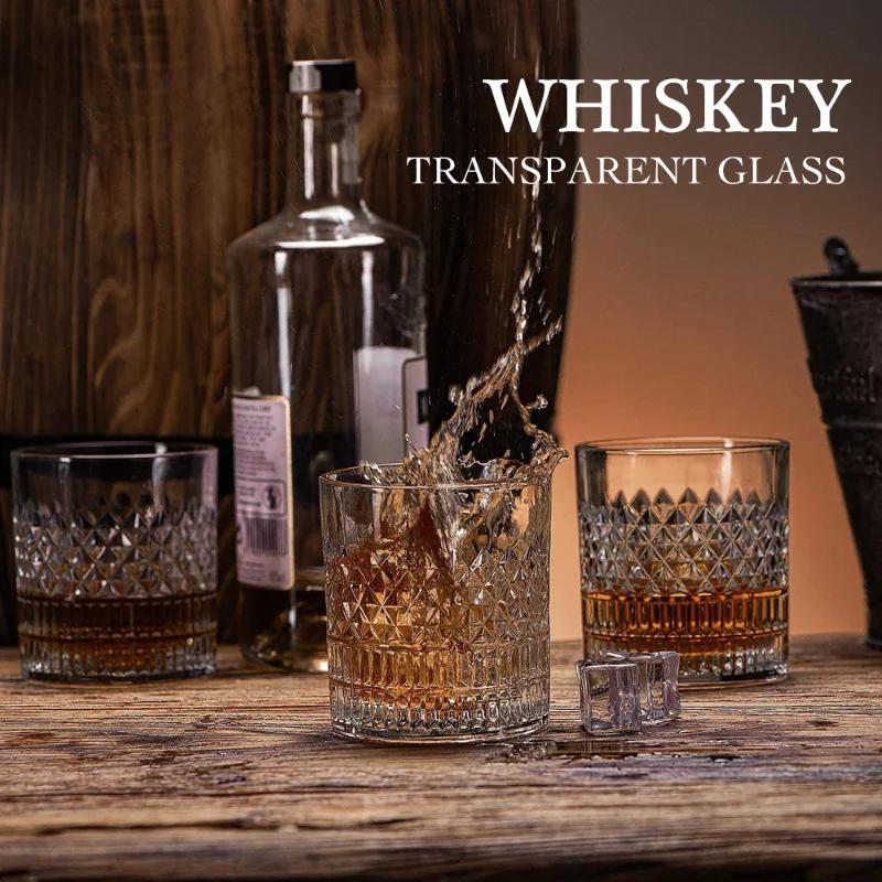 1/2/3pcs European Style Glass Cup, Household Transparent Foreign Wine Cup, Whiskey Glass, Creative Beer Glass, Liquor Set