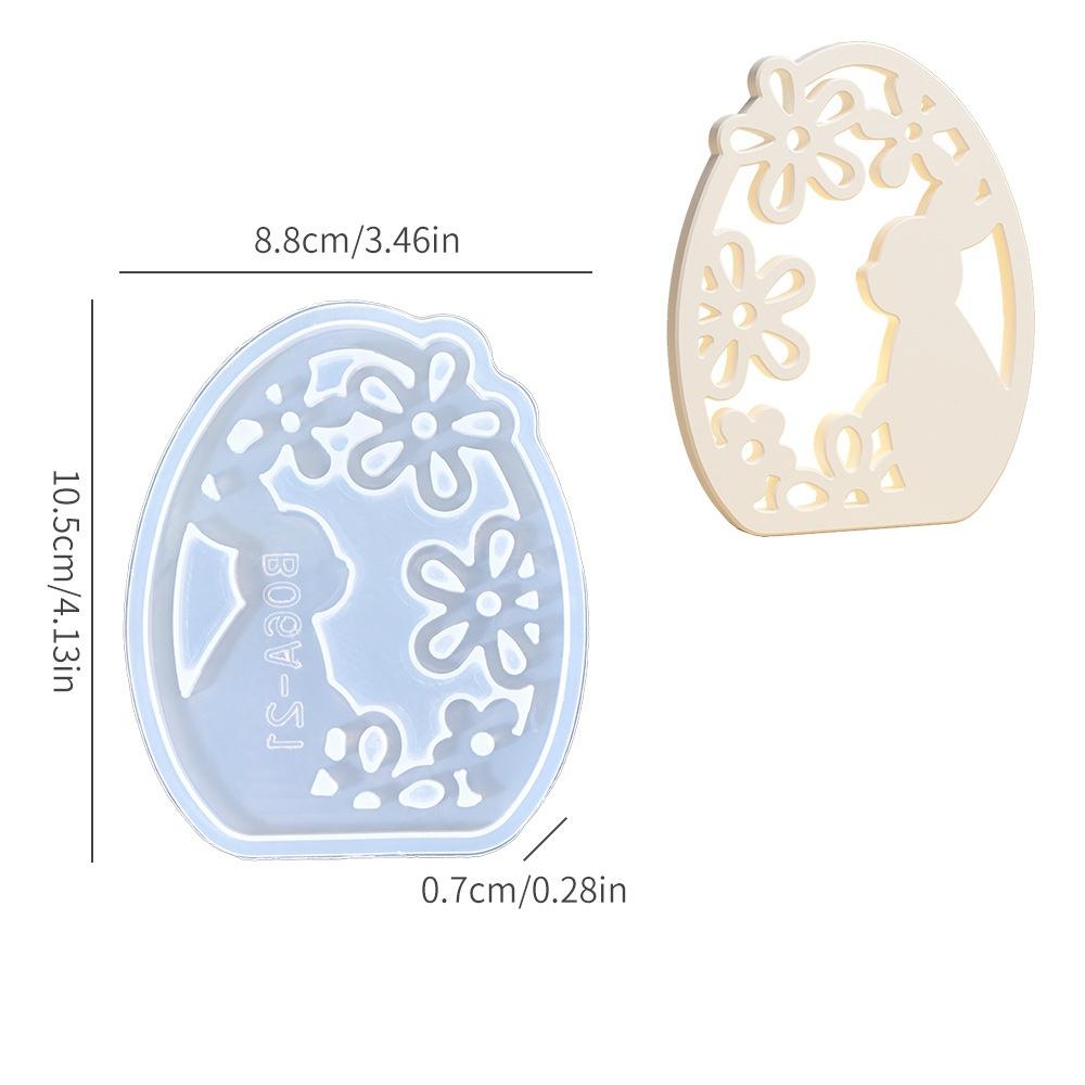 Полый пасхальный кролик, лампа, силуэт, силиконовая форма, сделай сам, гипсовая подставка для свечи, подключаемое декоративное украшение, форма для смолы, поделки