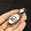 Сглаз, сколецит, медная проволока, кулон с драгоценным камнем, сколецит, медная проволока, ювелирные изделия, лунный камень, кулон сглаза, кулон ручной работы, подарок