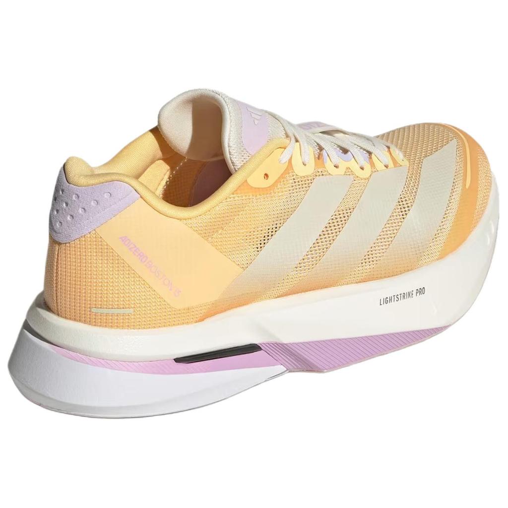 adidas Adizero Boston 13 Поддержка отскока Дышащие Беговые кроссовки Женские Светло-оранжевые Белые KK1291