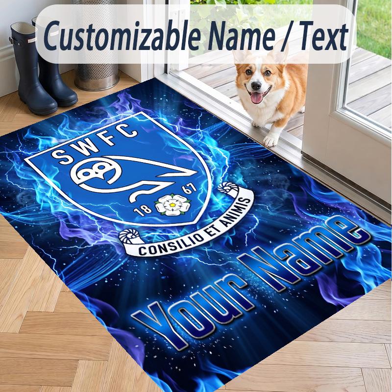 Custom Text Printed Rug Sheffield Wednesday FC Non Slip Floor Carpet For Home Room Decor