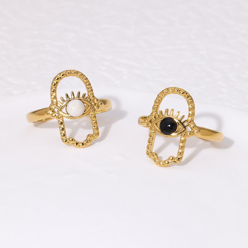 Открытое кольцо из нержавеющей стали с покрытием из 18-каратного золота: Простой, универсальный, нишевый дизайн, стойкий к выцветанию титановый стальной корпус.