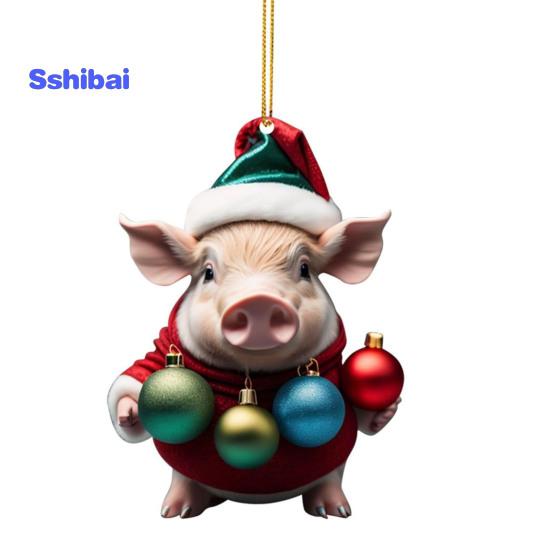Рождественский кулон очаровательный мультяшный поросенок в форме рождественской елки подвесное украшение для дома праздничные украшения