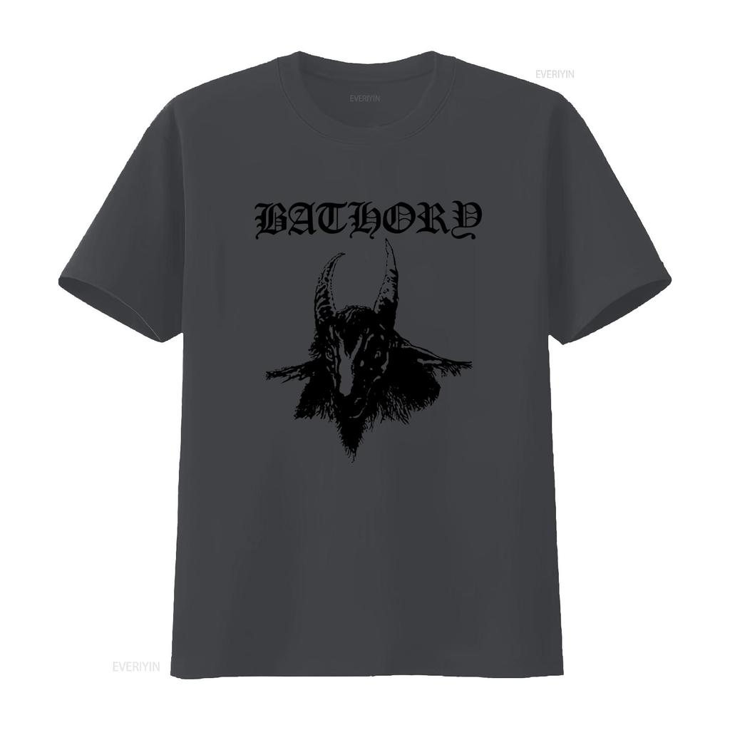 BATHORY Футболка с принтом козлиной головы Размеры S M L XL XXL Цвета Белый Серый винтажный Стирка Постиранная Слегка дышащая Унисекс дизайнерская одежда